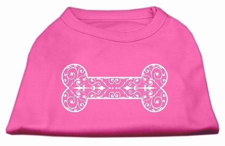 Henna Bone Screen Print Shirt Bright Pink Med (12)