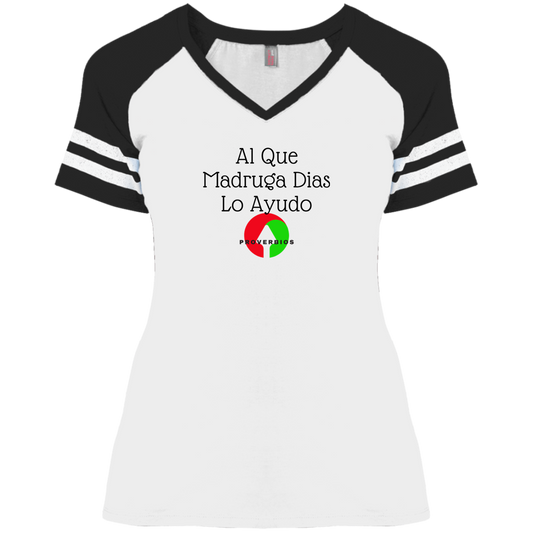 Al Que Madruga Ladies' Game V-Neck T-Shirt