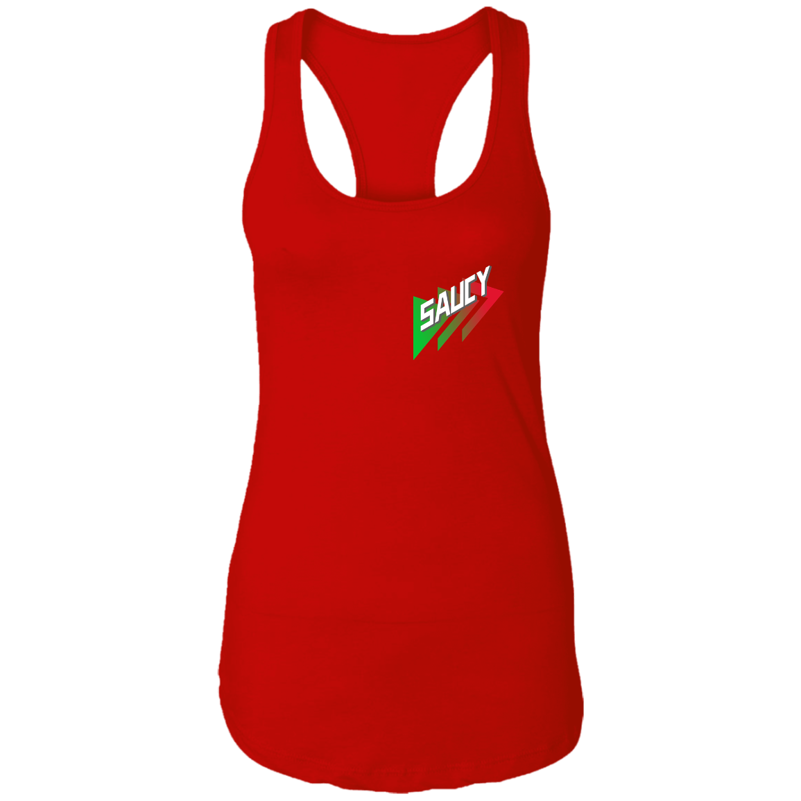 Sauce Point grn/blk Ladies  Racerback Tank