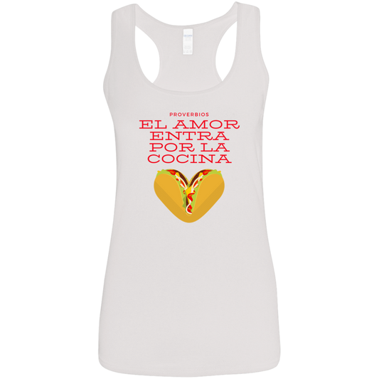 Way To The Heart Is Thru The Stomach Ladies' Softstyle Racerback Tank