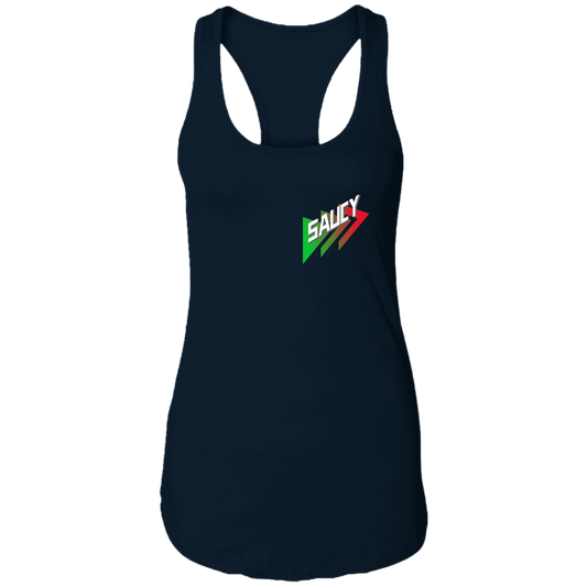 Sauce Point grn/blk Ladies  Racerback Tank