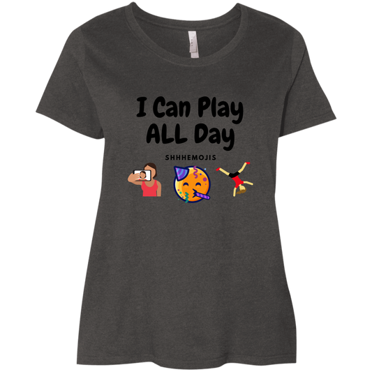 I Can Play All Day  Ladies' Curvy T-Shirt