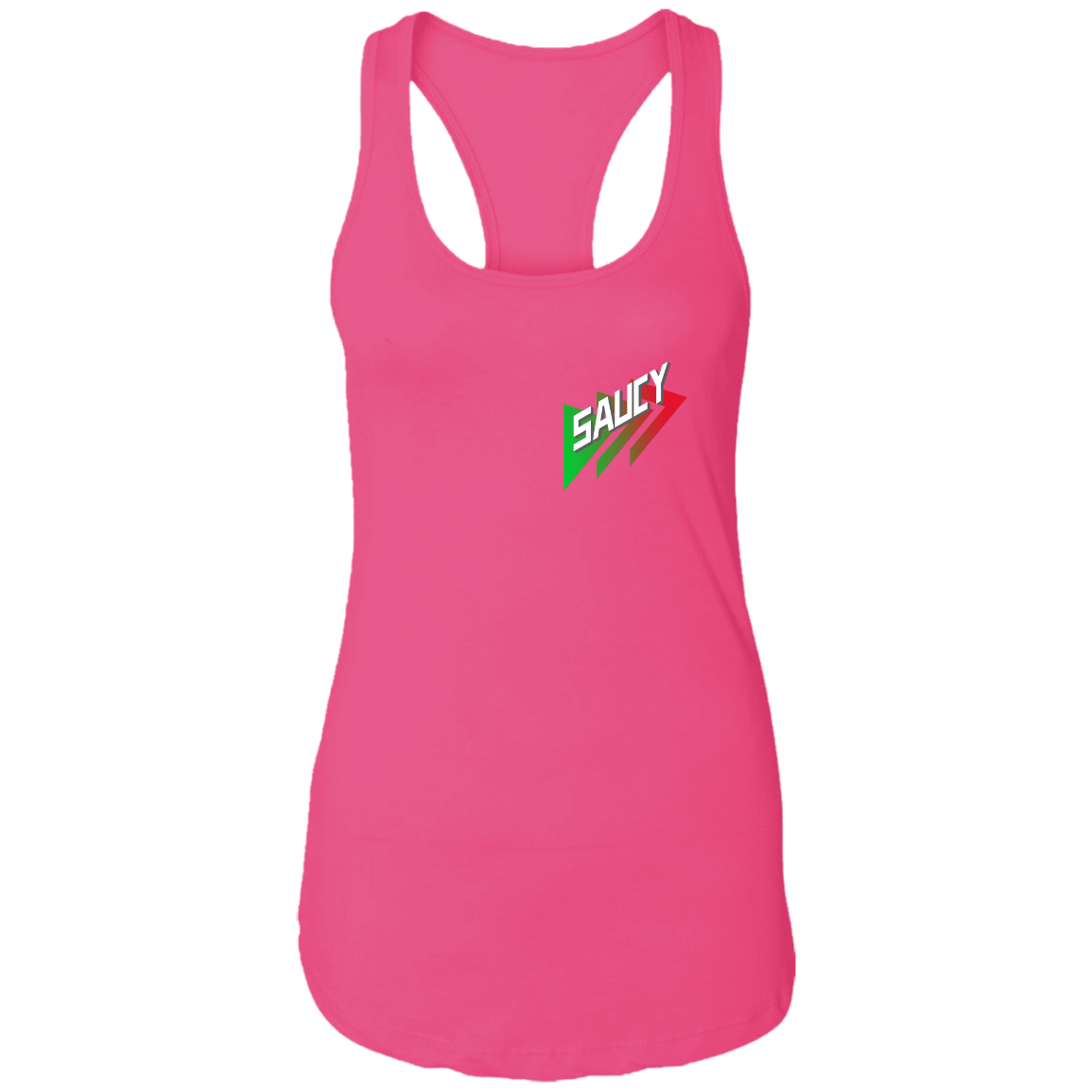 Sauce Point grn/blk Ladies  Racerback Tank