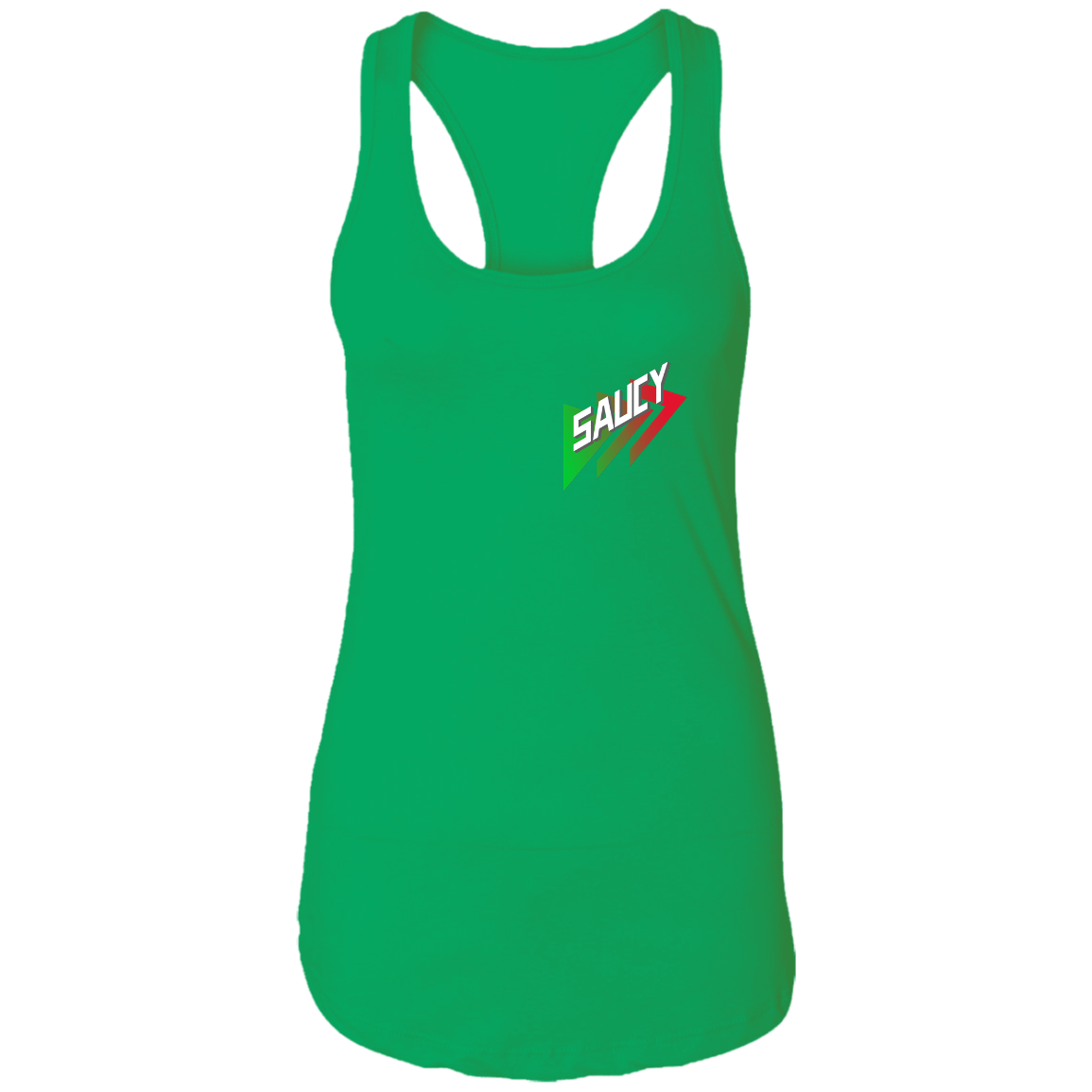 Sauce Point grn/blk Ladies  Racerback Tank