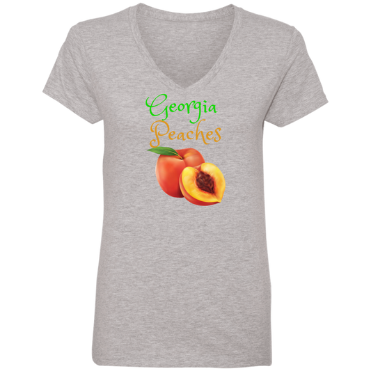 GA Peaches Ladies' V-Neck T-Shirt