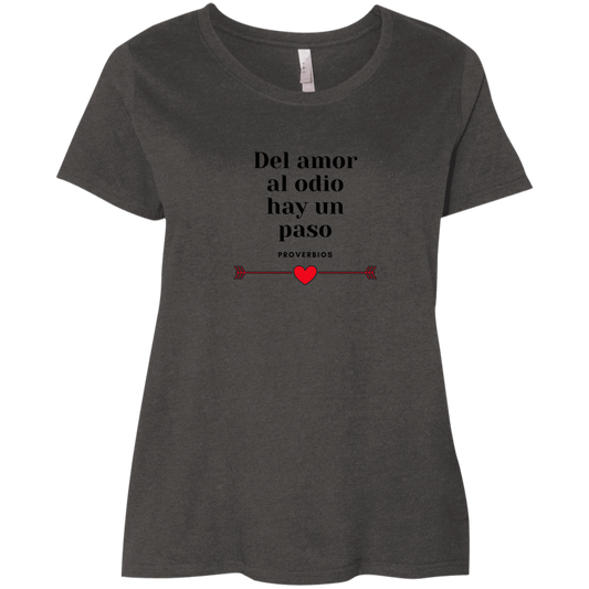 Thin Line Between Love and Hate Ladies' Curvy T-Shirt