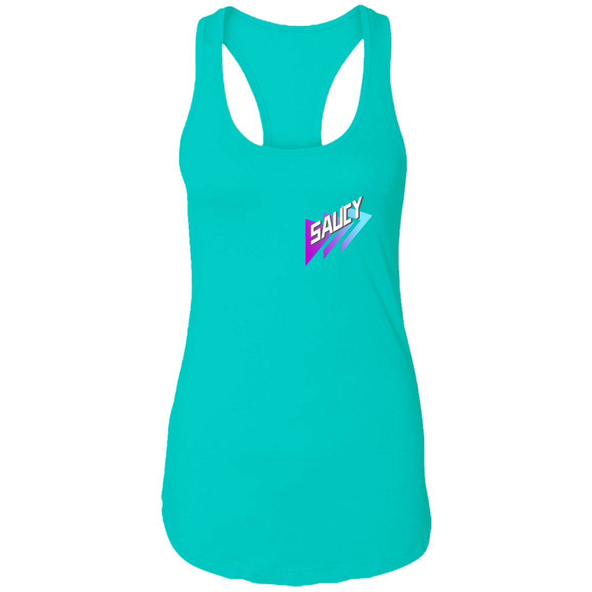 Sauce Point prpl/teal Ladies  Racerback Tank