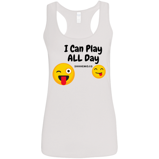 I Can Play All Day  Ladies' Softstyle Racerback Tank