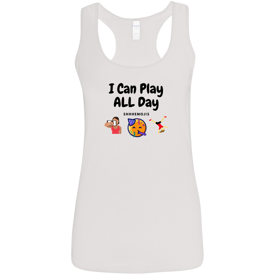 I Can Play All Day  Ladies' Softstyle Racerback Tank