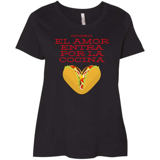 Way To The Heart Is Thru The Stomach Ladies' Curvy T-Shirt