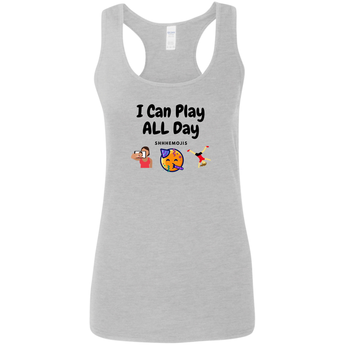 I Can Play All Day  Ladies' Softstyle Racerback Tank