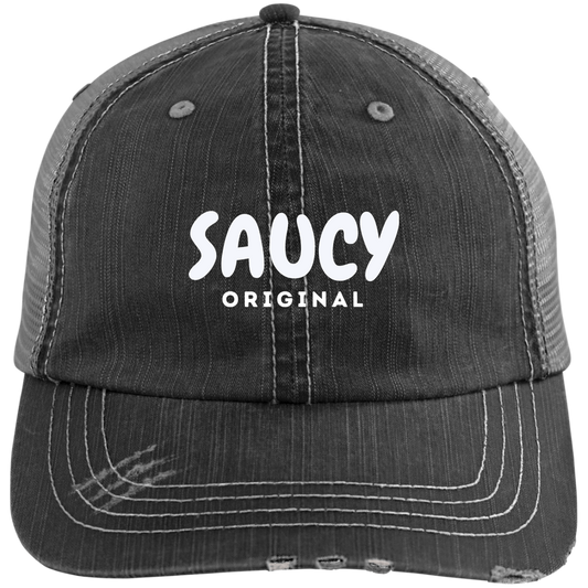 Saucy Original Distressed Unstructured Trucker Cap