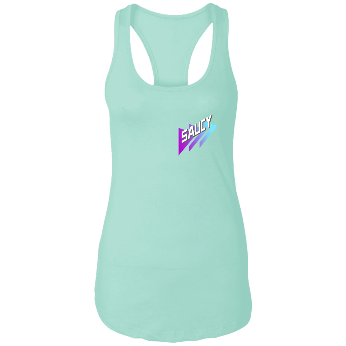 Sauce Point prpl/teal Ladies  Racerback Tank